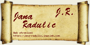 Jana Radulić vizit kartica